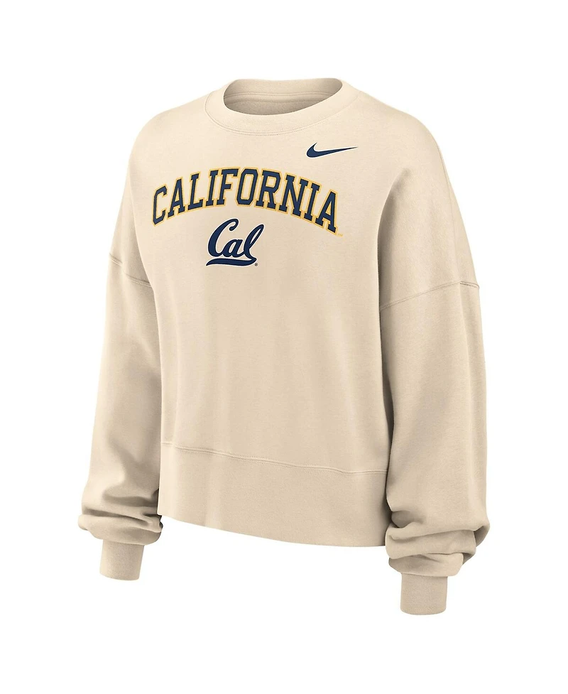 Nike Women's Natural Cal Bears Phoenix Fleece Oversized Cropped Sweatshirt