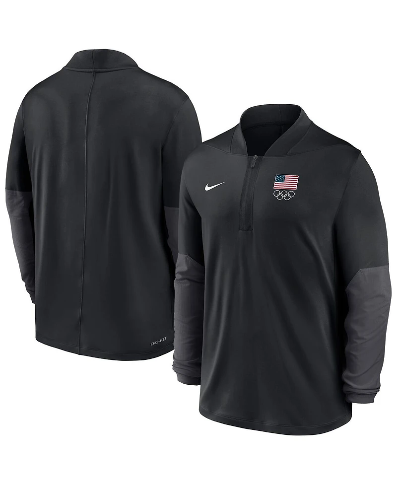 Nike Men's Black Team Usa Dri-fit Half-Zip Pullover Sweatshirt