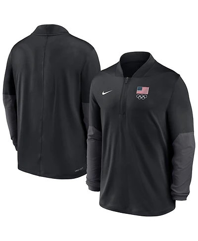 Nike Men's Black Team Usa Dri-fit Half-Zip Pullover Sweatshirt