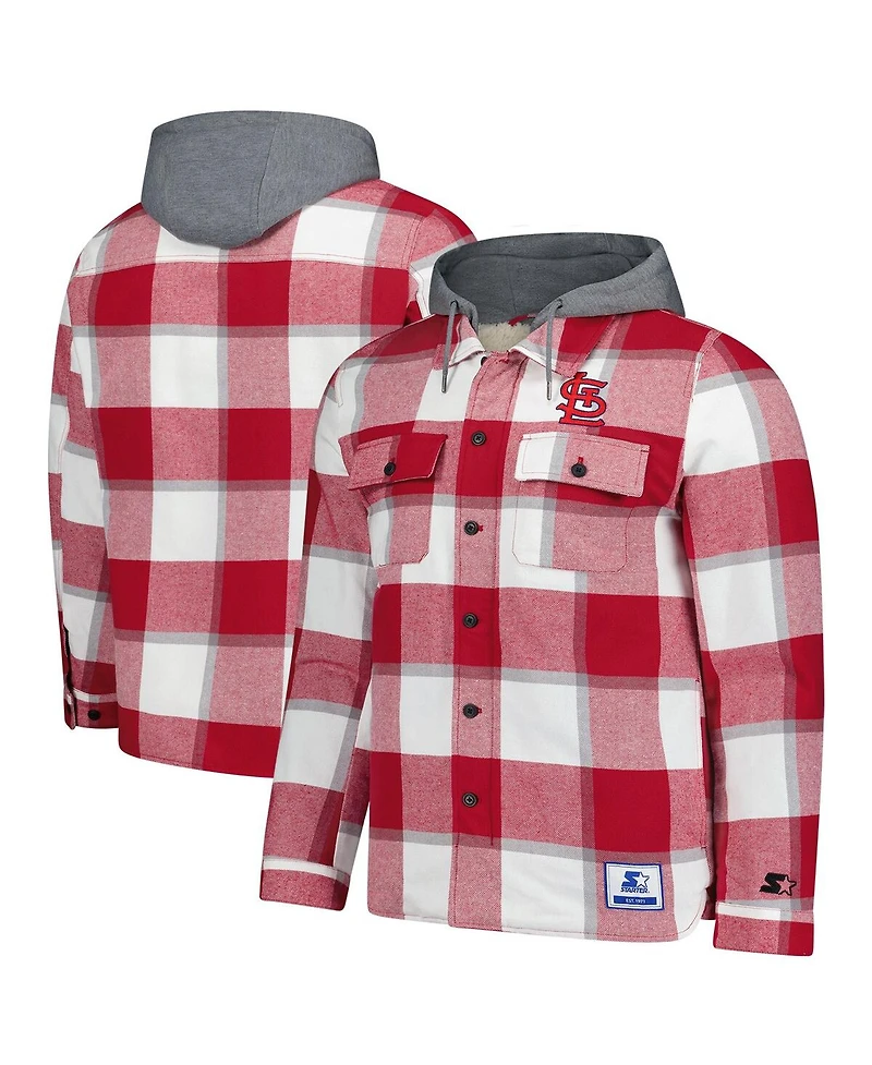 Starter Men's Red/White St. Louis Cardinals Sherpa Full-Zip Hoodie Jacket