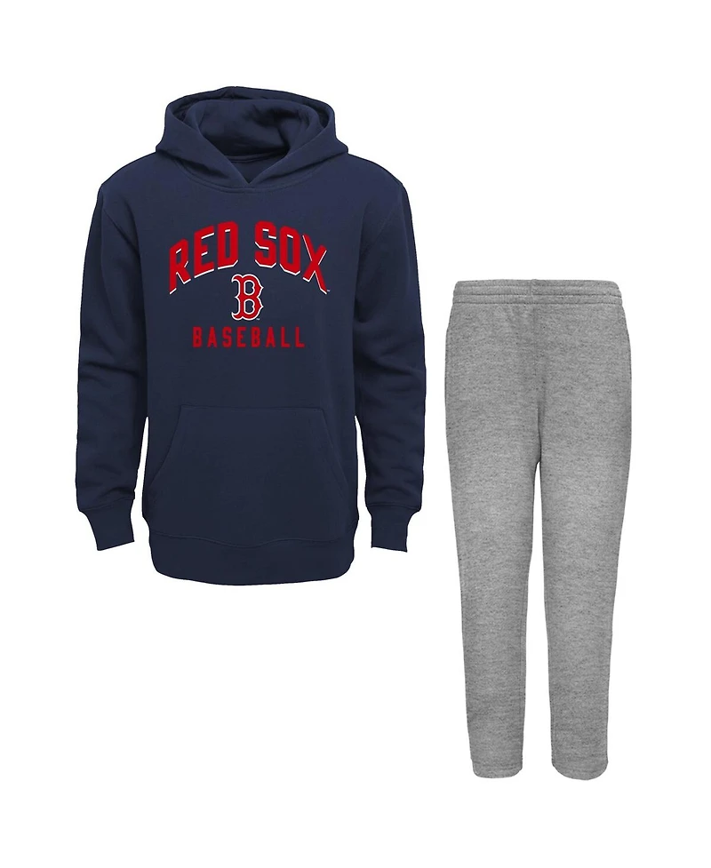 Outerstuff Baby Boys and Girls 2-Piece Navy/Heather Gray Boston Red Sox Play by Pullover Hoodie Pants Set