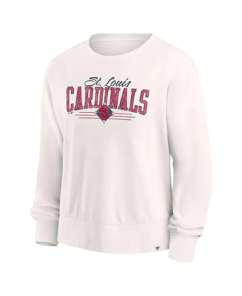 Fanatics Women's White St. Louis Cardinals Close The Game Fleece Pullover Sweatshirt