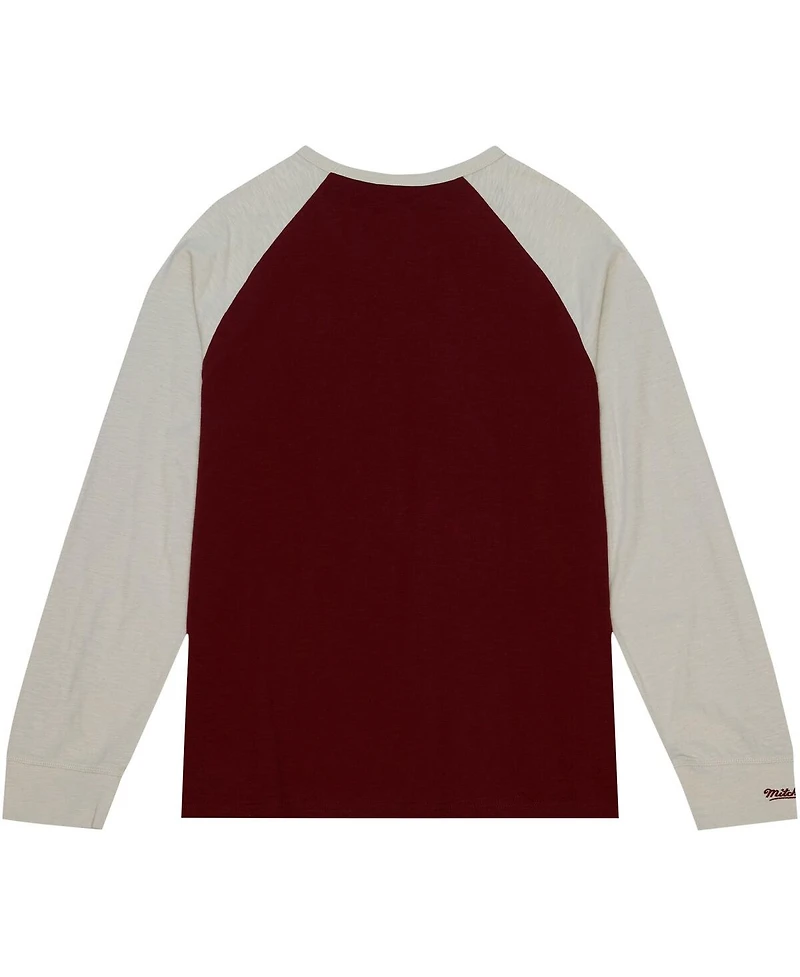 Mitchell & Ness Men's Maroon Mississippi State Bulldogs Legendary Slub Raglan Long Sleeve T-Shirt