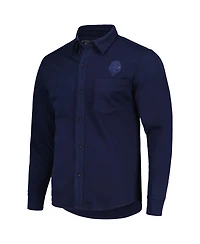 Antigua Men's Navy Seattle Sounders Fc Streamer Diamond Button-Up Shacket