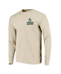 Image One Men's Natural Michigan State Spartans Comfort Colors Mascot Overlay Long Sleeve T-Shirt