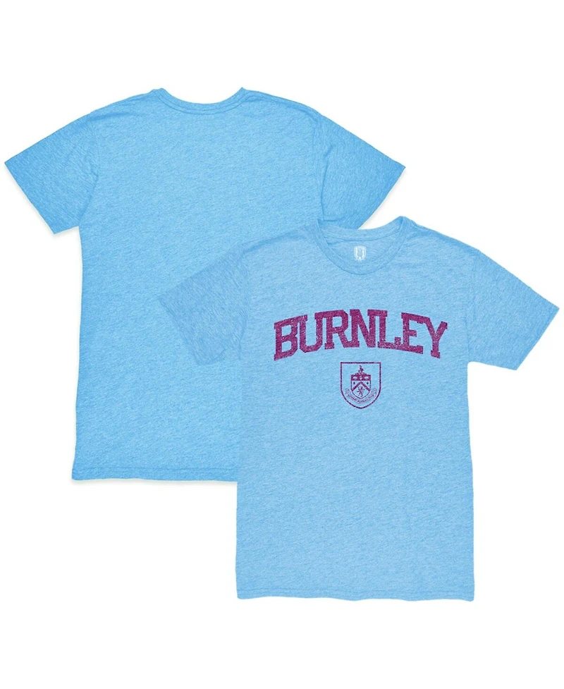 1863FC Men's Light Blue Burnley Wordmark Mock Twist Tri-Blend T-Shirt