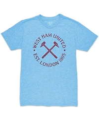 1863FC Men's Light Blue West Ham United Mono Crest Twisted Tri-Blend Slub T-Shirt
