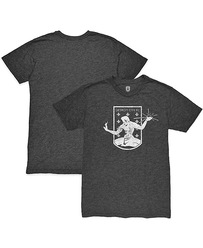 1863FC Men's Heather Black Detroit City Fc Mono Crest Twisted Tri-Blend Slub T-Shirt