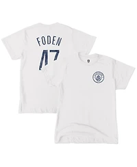 1863FC Big Boys and Girls Phil Foden White Manchester City Player T-Shirt