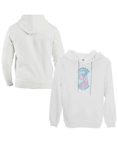 1863FC Men's 1863FC White Forward Madison Fc Vintage Badge Pullover Fleece Hoodie