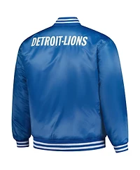 Mitchell & Ness Men's Blue/Silver Detroit Lions Big Tall Throwback Reversible Full-Zip Jacket