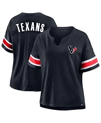 Fanatics Women's Navy Houston Texans Plus Redzone Notch Neck T-Shirt