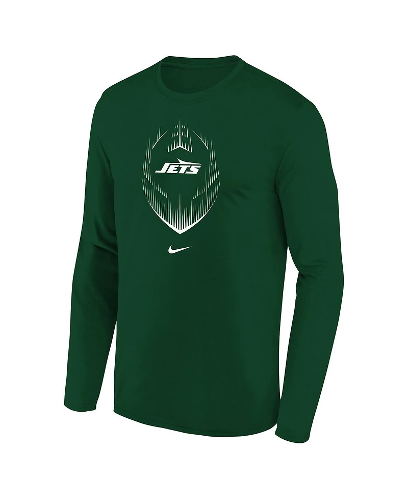 Nike Big Boys and Girls Green New York Jets Legend Icon Long Sleeve T-Shirt