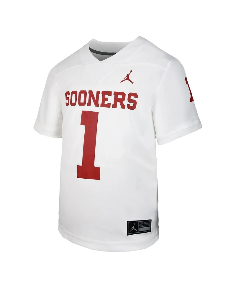 Jordan Big Boys and Girls White Oklahoma Sooners Untouchable Replica Game Jersey