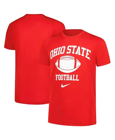 Nike Big Boys and Girls Scarlet Ohio State Buckeyes Logo Legend Dri-fit T-Shirt