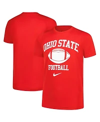 Nike Big Boys and Girls Scarlet Ohio State Buckeyes Logo Legend Dri-fit T-Shirt