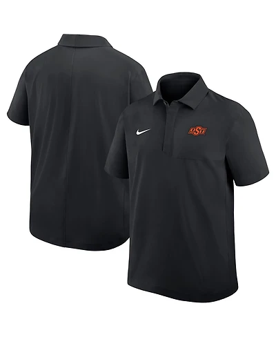 Nike Men's Black Oklahoma State Cowboys Woven Polo Shirt