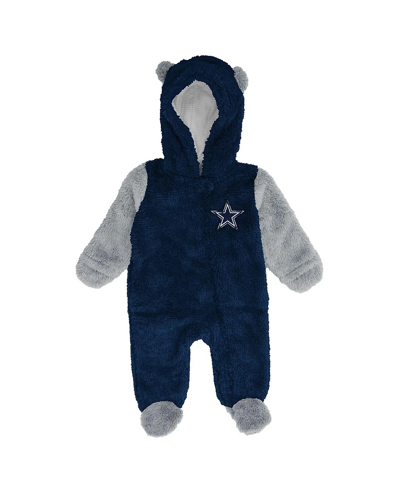 Outerstuff Baby Boys and Girls Navy Dallas Cowboys Stay Napping Fleece Bunting Full-Zip Sleeper