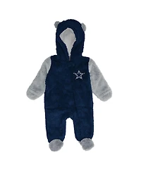 Outerstuff Baby Boys and Girls Navy Dallas Cowboys Stay Napping Fleece Bunting Full-Zip Sleeper