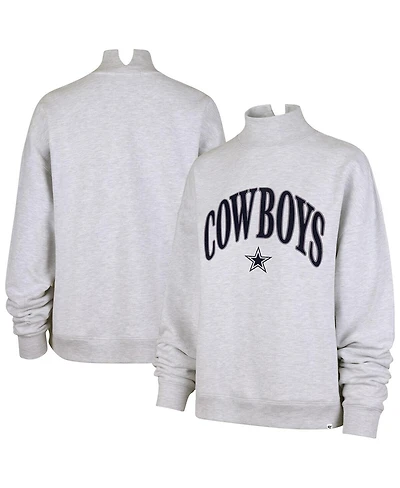 '47 Brand Women's Heather Gray Dallas Cowboys Vantage Mock Neck Pullover Sweatshirt