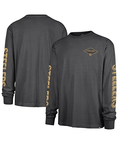 '47 Brand Men's Black Pittsburgh Steelers Cairn Ravine Foundation Long Sleeve T-Shirt