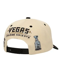 Mitchell & Ness Men's Cream Vegas Golden Knights Soul Legacy Defined Two-Tone Pro Crown Adjustable Hat