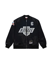 Mitchell & Ness Men's and Women's Wayne Gretzky Black Los Angeles Kings Maxed Out Full-Zip Satin Jacket