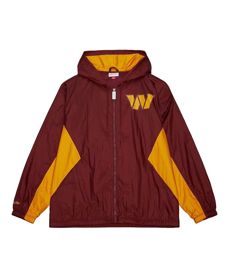 Mitchell & Ness Men's Burgundy Washington Commanders Playmaker Full-Zip Windbreaker Jacket
