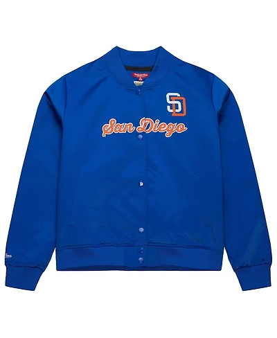 Mitchell & Ness Women's Blue San Diego Padres Cooperstown Collection Full-Snap Satin Jacket