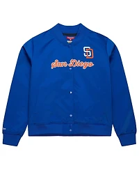 Mitchell & Ness Women's Blue San Diego Padres Cooperstown Collection Full-Snap Satin Jacket