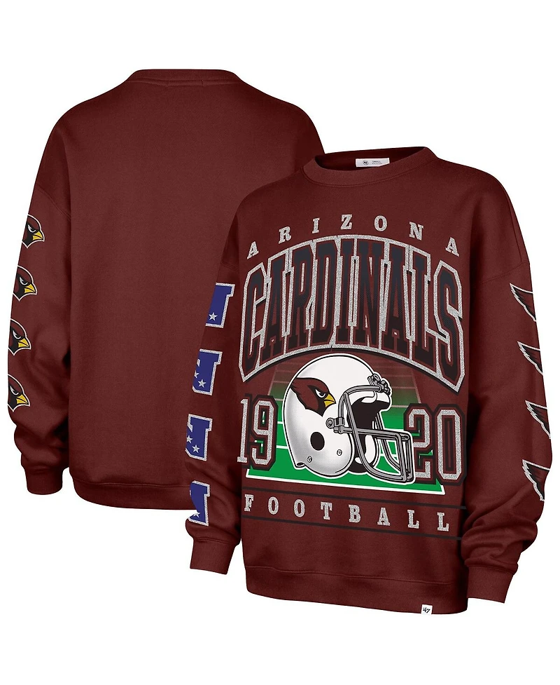 '47 Brand Women's Cardinal Arizona Cardinals Go Big Oversized Pullover Sweatshirt
