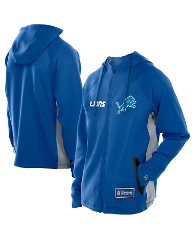 New Era Men's Blue Detroit Lions Combine Authentic Raglan Scuba Full-Zip Hoodie