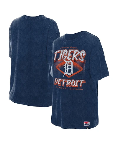 New Era Women's Navy Detroit Tigers Mineral Wash Oversized T-Shirt