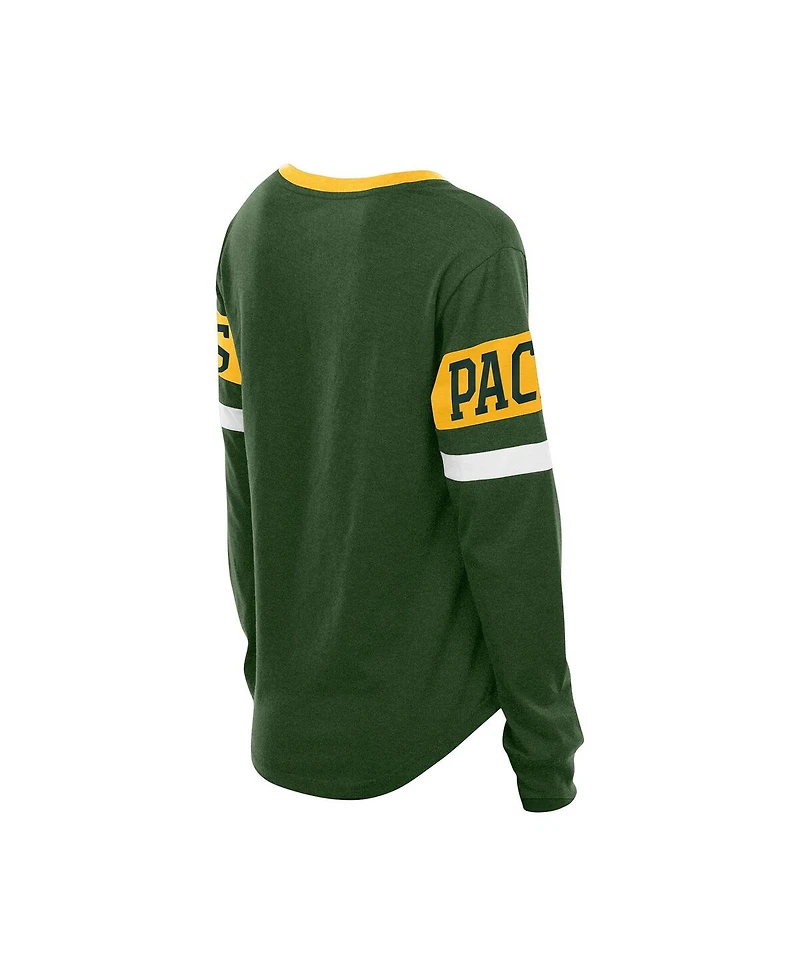 New Era Women's Green Bay Packers Throwback Lace-Up Long-Sleeve T-Shirt