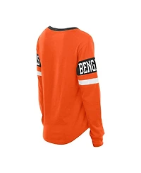 New Era Women's Orange Cincinnati Bengals Throwback Lace-Up Long-Sleeve T-Shirt
