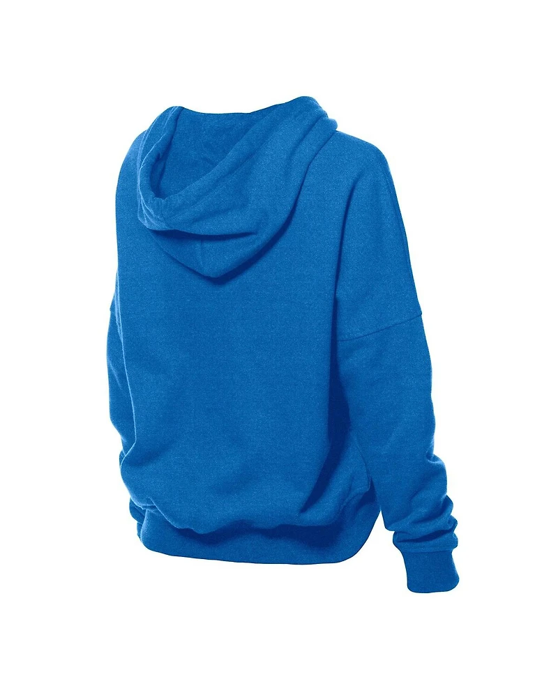 New Era Women's Blue Detroit Lions Throwback Boxy Hoodie Sweatshirt