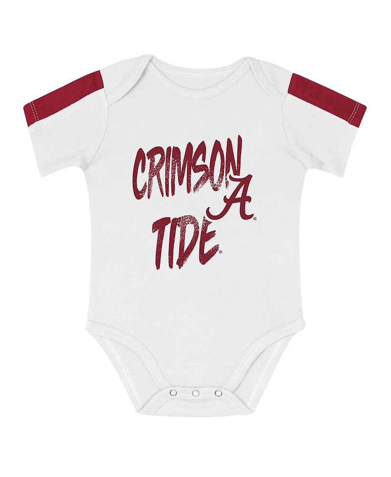 Outerstuff Baby Boys and Girls 3-Piece Crimson/White Alabama Crimson Tide Double Down Bodysuit Pants Set