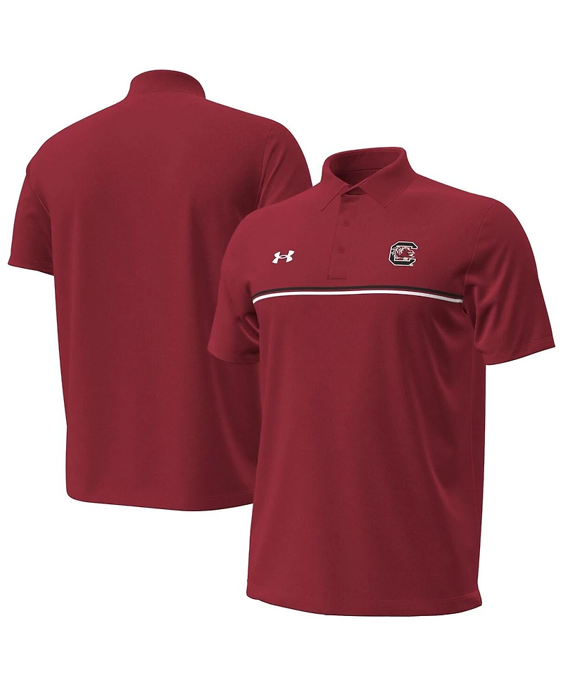 Under Armour Men's Garnet South Carolina Gamecocks Performance Drive Chest Stripe Polo Shirt