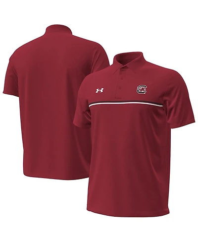 Under Armour Men's Garnet South Carolina Gamecocks Performance Drive Chest Stripe Polo Shirt