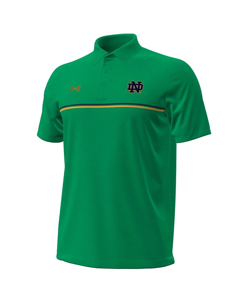 Under Armour Men's Green Notre Dame Fighting Irish Performance Drive Chest Stripe Polo Shirt