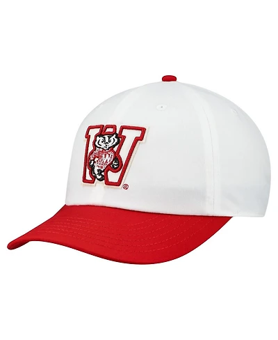 Under Armour Men's White/Red Wisconsin Badgers Throwback Snapback Hat
