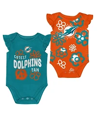 Outerstuff Baby Girls 2-Piece Miami Dolphins The Sunshine Bodysuit Set