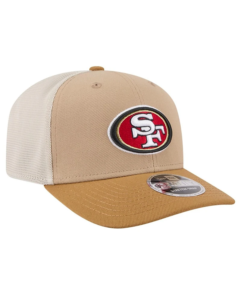 New Era Men's Light Beige San Francisco 49ers Two-Tone Trucker 9SEVENTY Adjustable Hat