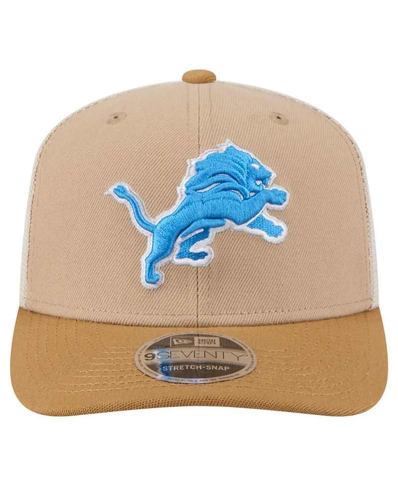 New Era Men's Light Beige Detroit Lions Two-Tone Trucker 9SEVENTY Adjustable Hat