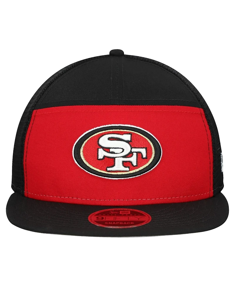 New Era Men's Scarlet/Black San Francisco 49ers Outdoor Split Panel 9FIFTY Snapback Hat