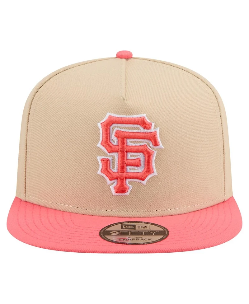 New Era Men's Light Beige/Coral San Francisco Giants Color Pack A-Frame 9FIFTY Snapback Hat