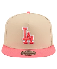 New Era Men's Light Beige/ Los Angeles Dodgers Color Pack A-Frame 9FIFTY Snapback Hat