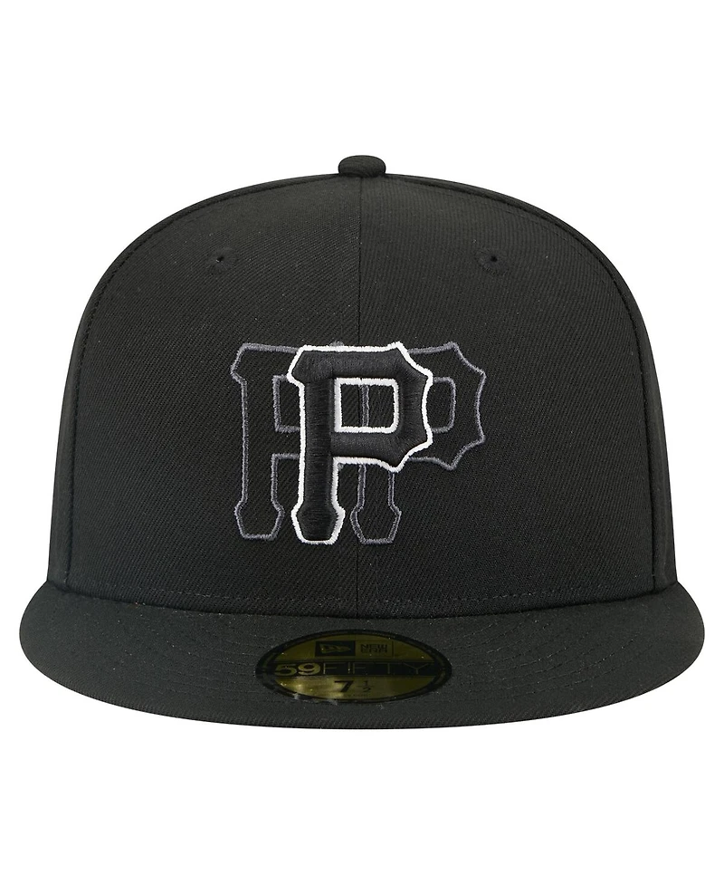 New Era Men's Black Pittsburgh Pirates Tri-Hit 59FIFTY Fitted Hat