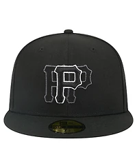 New Era Men's Black Pittsburgh Pirates Tri-Hit 59FIFTY Fitted Hat