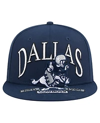 New Era Men's Navy Dallas Cowboys Throwback Oversized 59FIFTY Fitted Hat